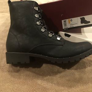 Black combat boots